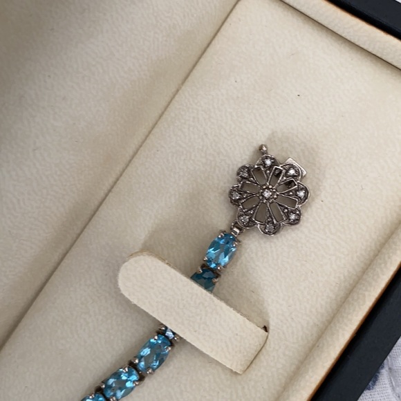 Blue Topaz Silver Bracelet - Picture 2 of 4